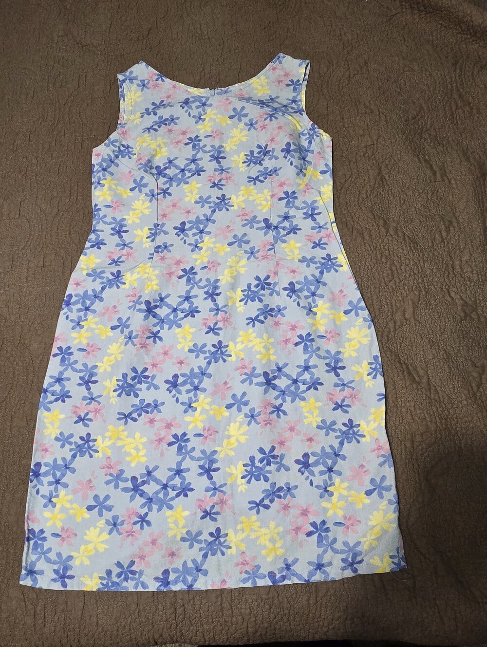 Liz Women's Linen Blend Floral Dress Liz Sport Dress Size 14